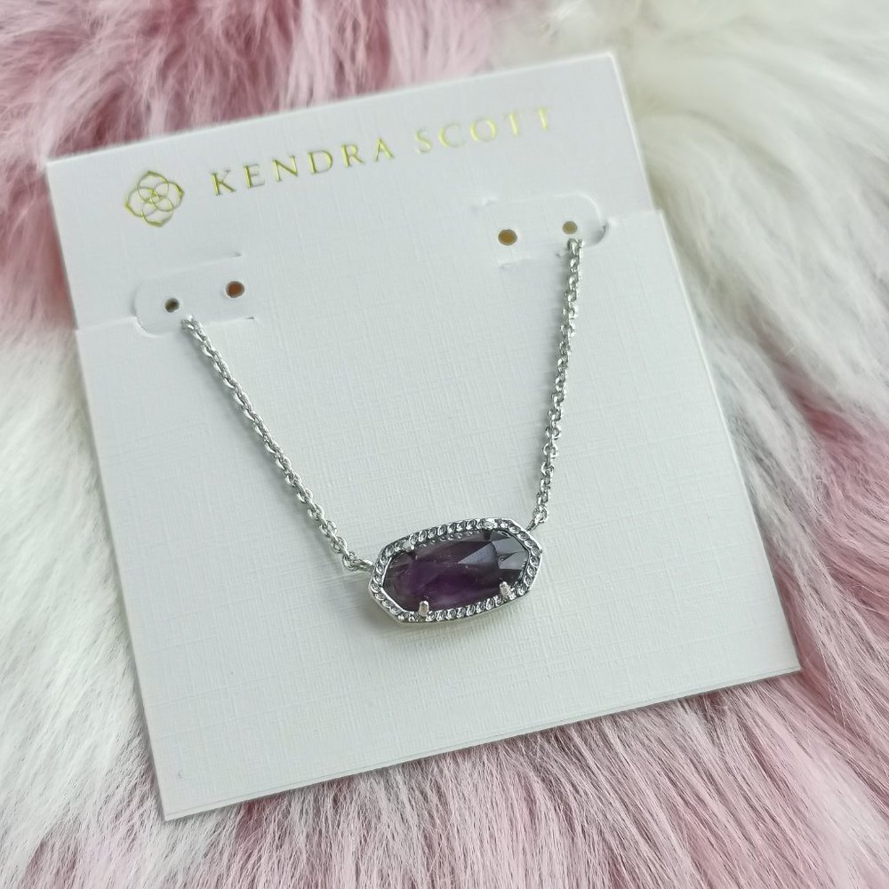 Kendra Scott Silver Elisa Amethyst Necklace